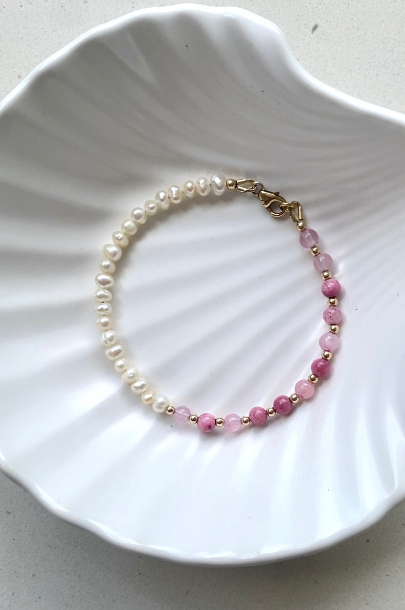 Pink Jade Stone Bracelet