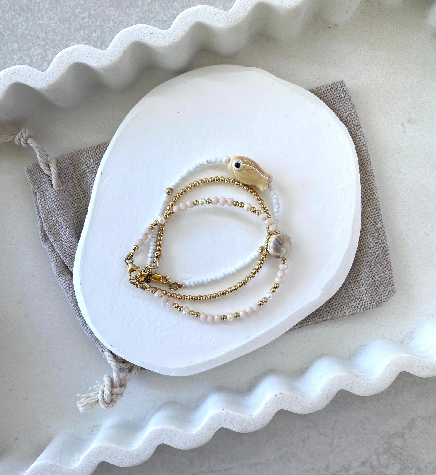 Seashell Bracelet - Cream
